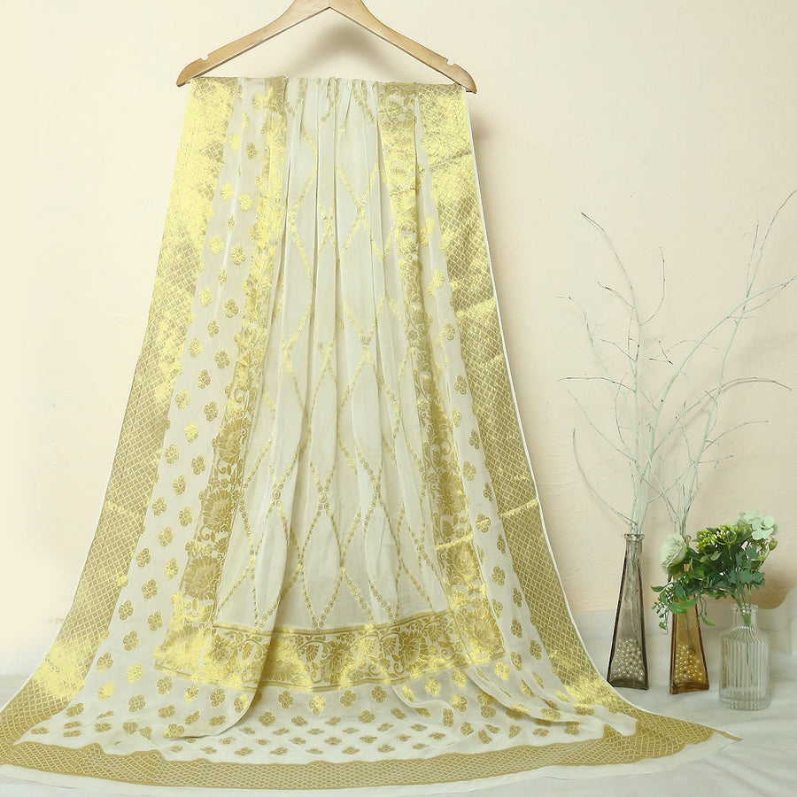 Pure Chinon Jacquard-MDWH0002041 - Tasneem Fabrics