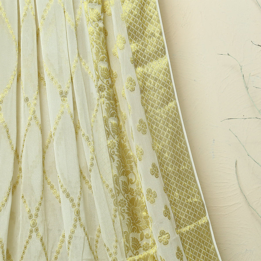 Pure Chinon Jacquard-MDWH0002041 - Tasneem Fabrics