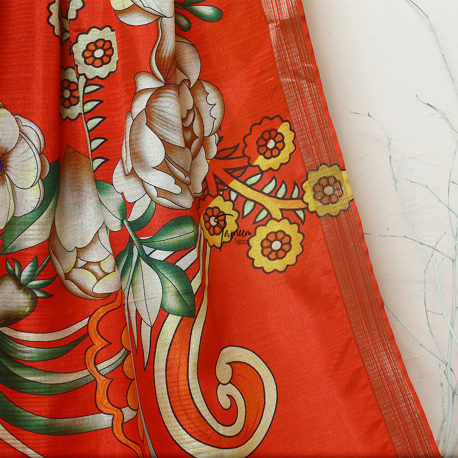 Tasneem Fabrics Women's Pure Printed Monark Dupatta - MDPR0003578