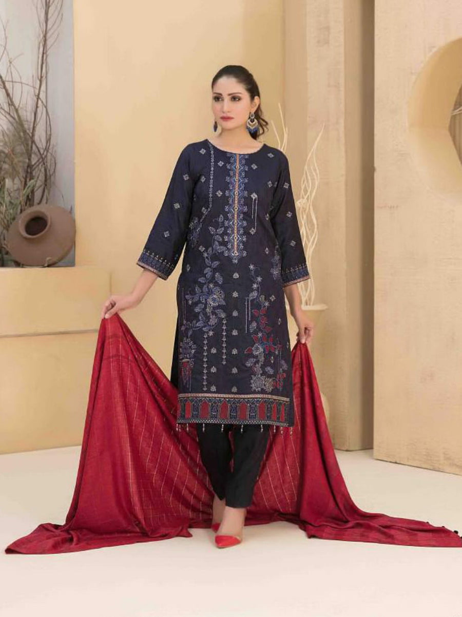 Tawakkal Fabrics Azekha Unstitched Laserkari Jacquard 3Pc Suit D-8054