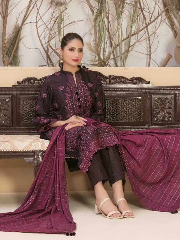 Tawakkal Fabrics Azekha Unstitched Laserkari Jacquard 3Pc Suit D-8060