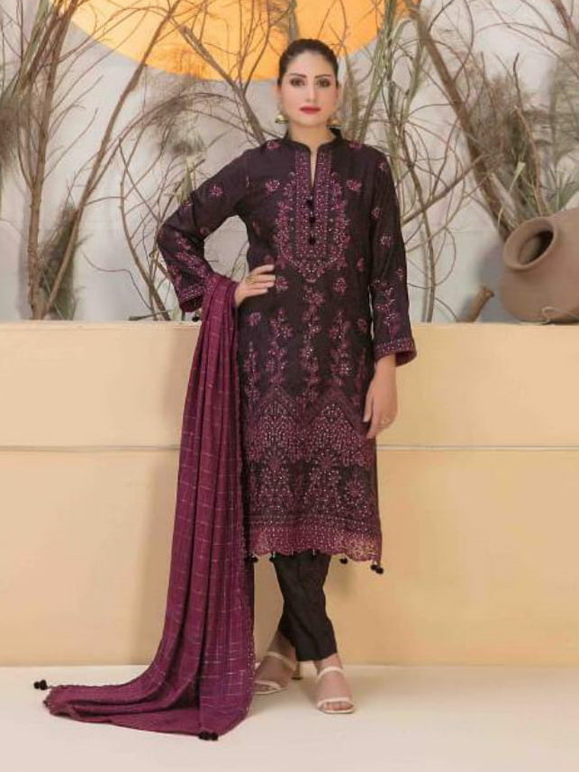 Tawakkal Fabrics Azekha Unstitched Laserkari Jacquard 3Pc Suit D-8060