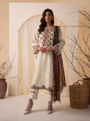 Nuriyaa Winter Pret Embroidered Khaddar 3 Piece Suit - Hans