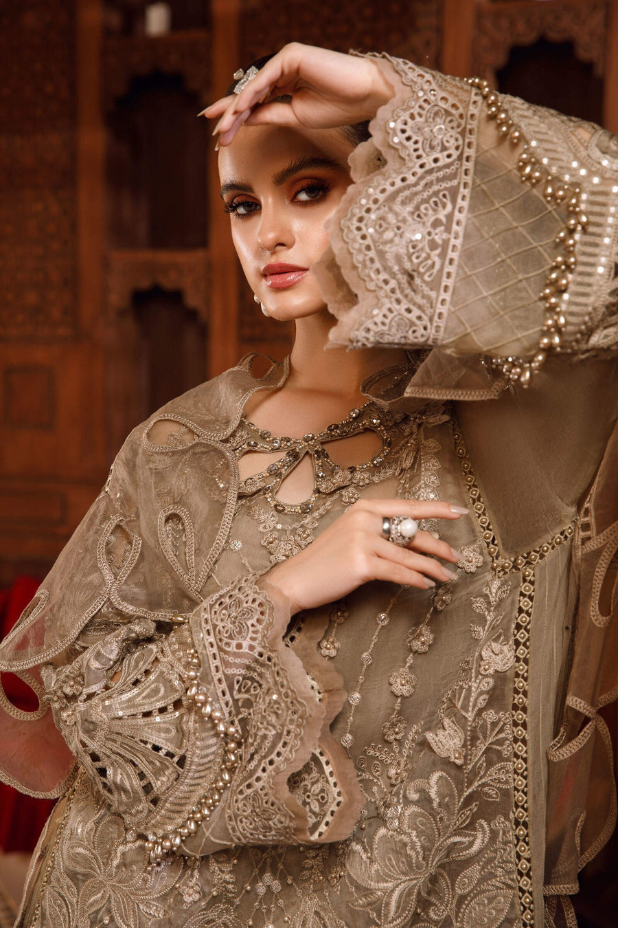 Maria.B Mbroidered Fabrics Unstitched Wedding Formal Suit BD-2501