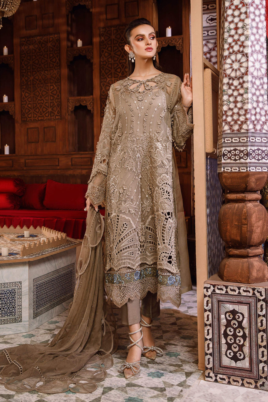 Maria.B Mbroidered Fabrics Unstitched Wedding Formal Suit BD-2501