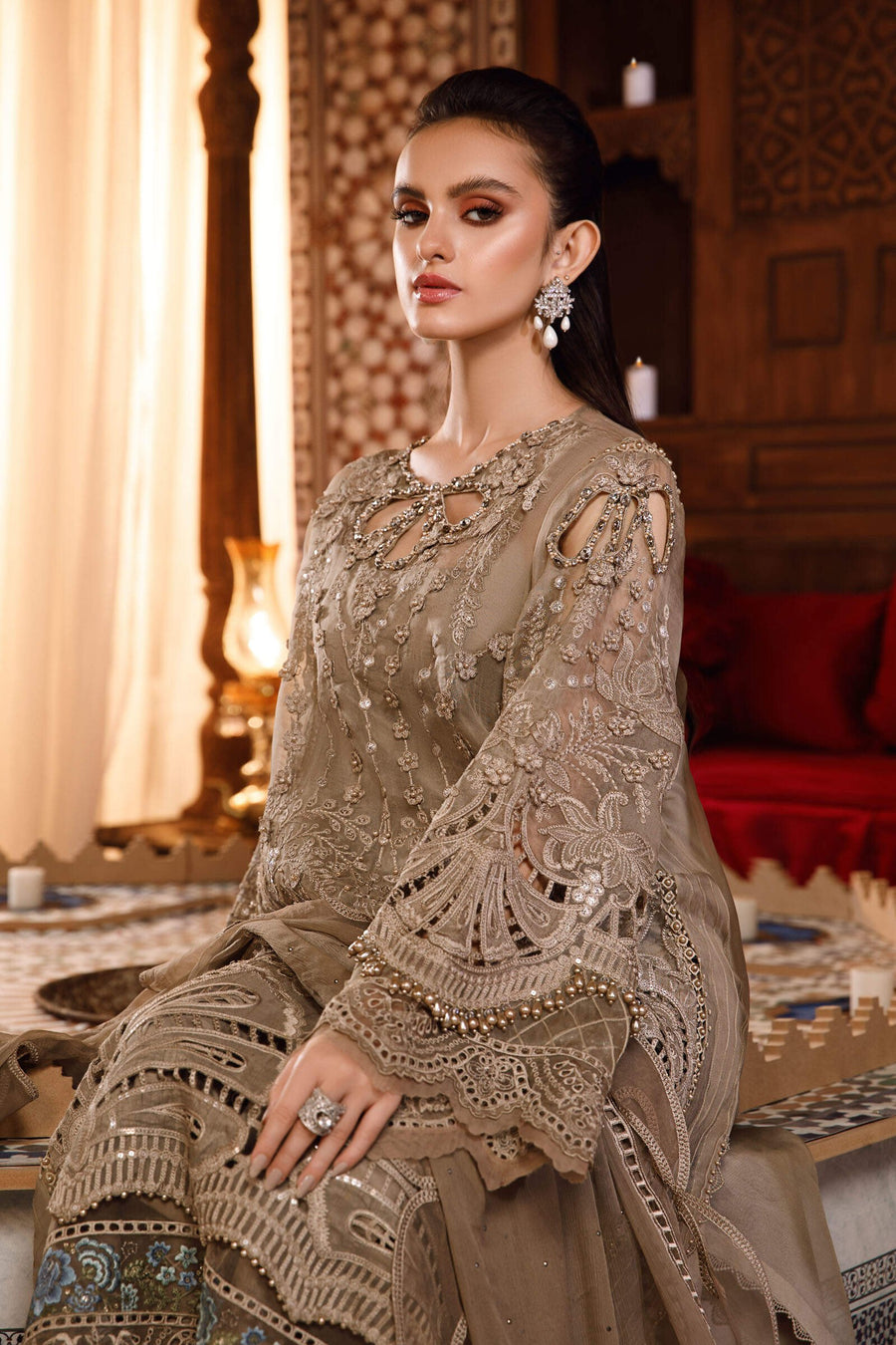 Maria.B Mbroidered Fabrics Unstitched Wedding Formal Suit BD-2501