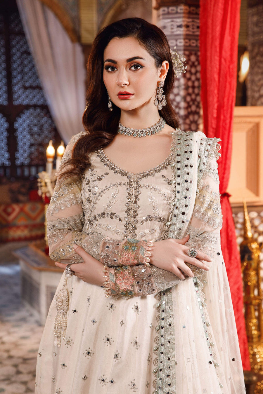 Maria.B Mbroidered Fabrics Unstitched Wedding Formal Suit BD-2502
