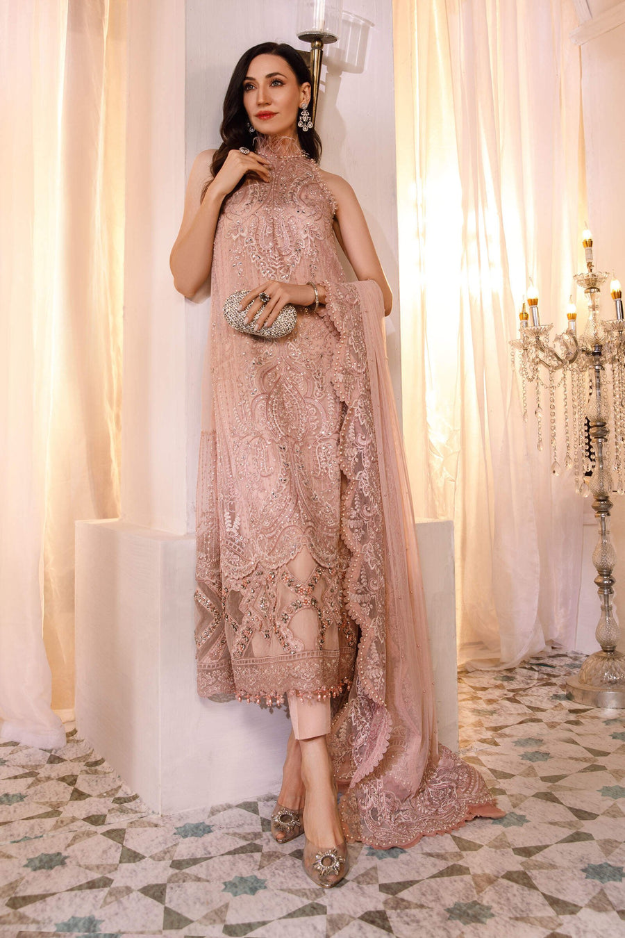 Maria.B Mbroidered Fabrics Unstitched Wedding Formal Suit BD-2505