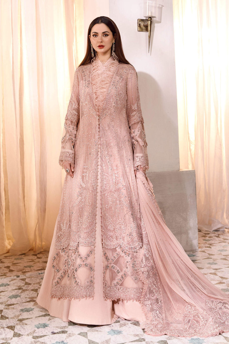 Maria.B Mbroidered Fabrics Unstitched Wedding Formal Suit BD-2505