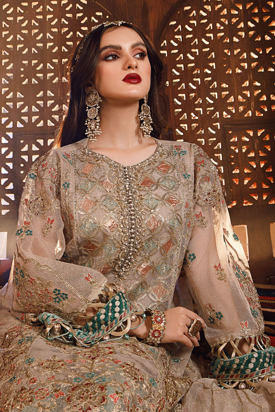 Maria.B Mbroidered Fabrics Unstitched Wedding Formal Suit BD-2507