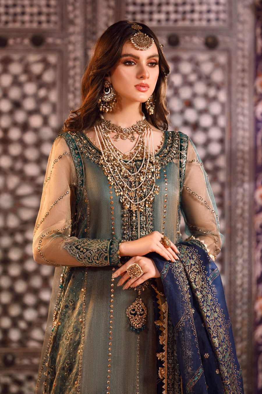 Maria.B Mbroidered Fabrics Unstitched Wedding Formal Suit BD-2508