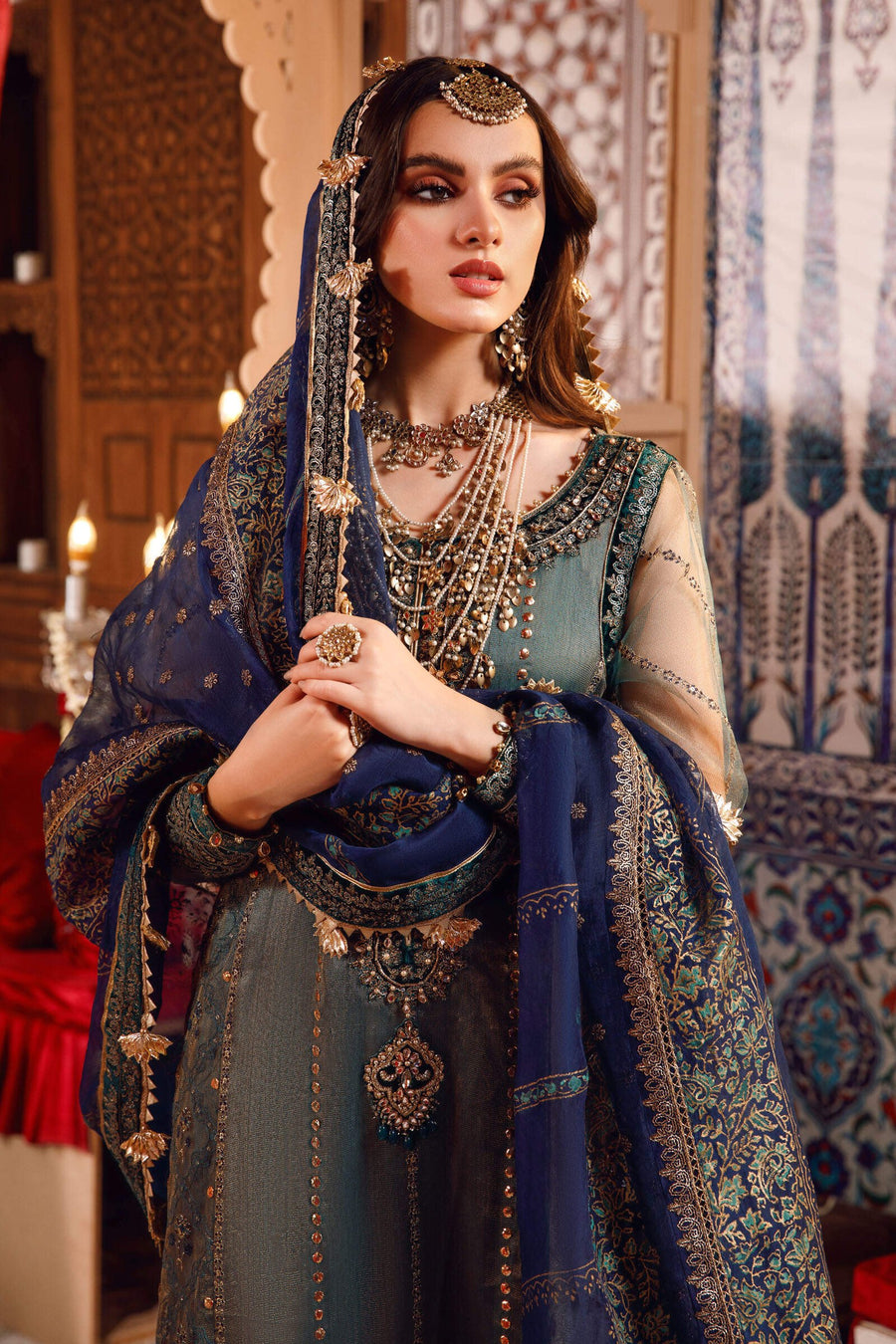 Maria.B Mbroidered Fabrics Unstitched Wedding Formal Suit BD-2508