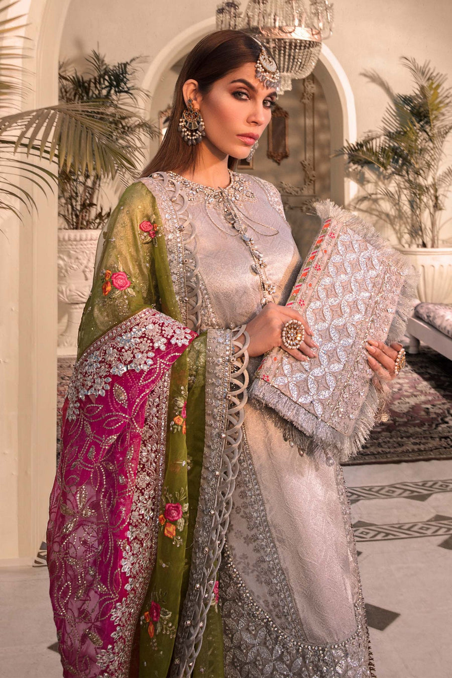 Maria B Heritage Unstitched Mbroidered Luxury Formal Suit BD-2601