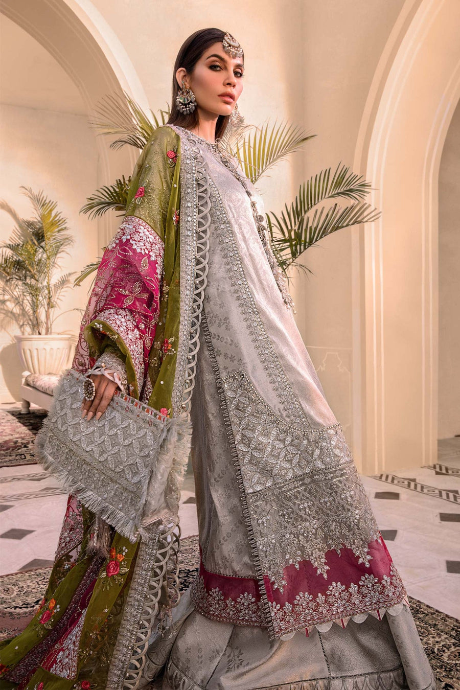 Maria B Heritage Unstitched Mbroidered Luxury Formal Suit BD-2601