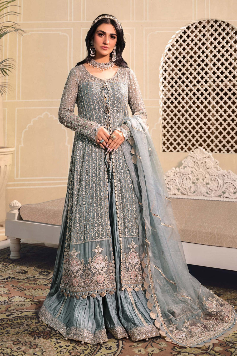Maria B Heritage Unstitched Mbroidered Luxury Formal Suit BD-2602