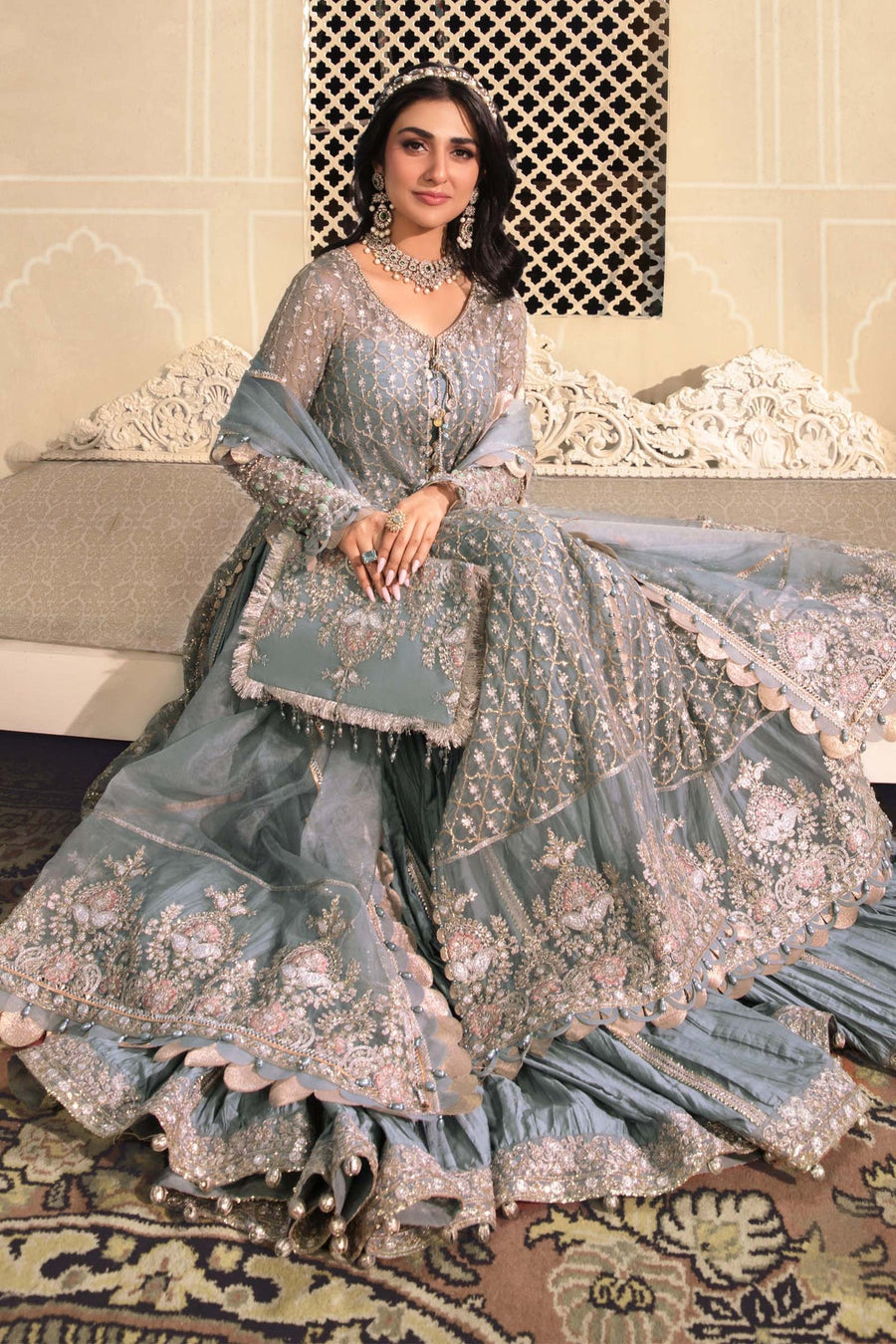 Maria B Heritage Unstitched Mbroidered Luxury Formal Suit BD-2602