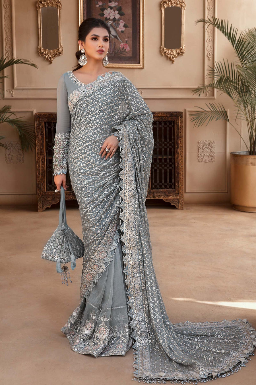 Maria B Heritage Unstitched Mbroidered Luxury Formal Suit BD-2602