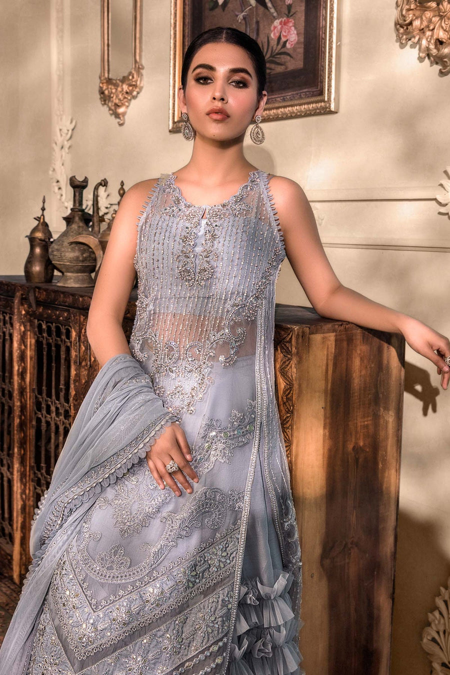 Maria B Heritage Unstitched Mbroidered Luxury Formal Suit BD-2603