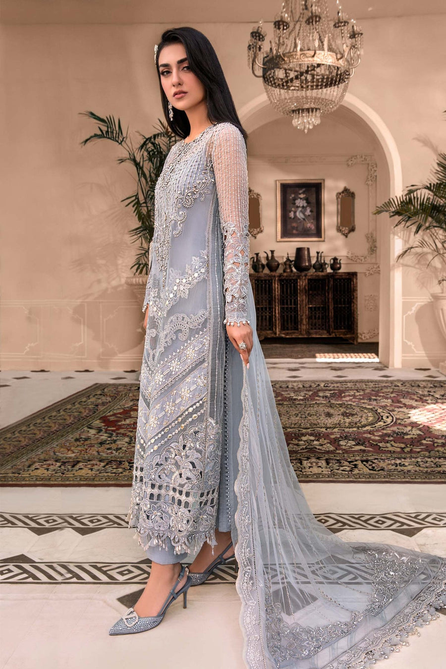 Maria B Heritage Unstitched Mbroidered Luxury Formal Suit BD-2603