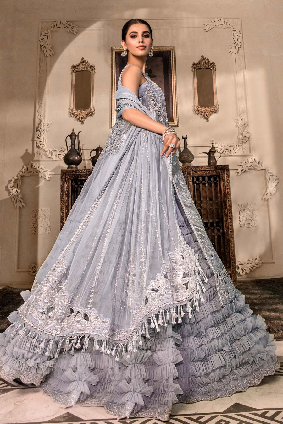 Maria B Heritage Unstitched Mbroidered Luxury Formal Suit BD-2603