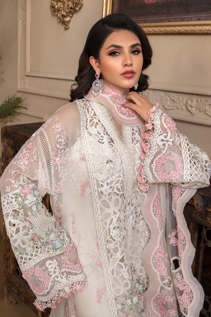 Maria B Heritage Unstitched Mbroidered Luxury Formal Suit BD-2604