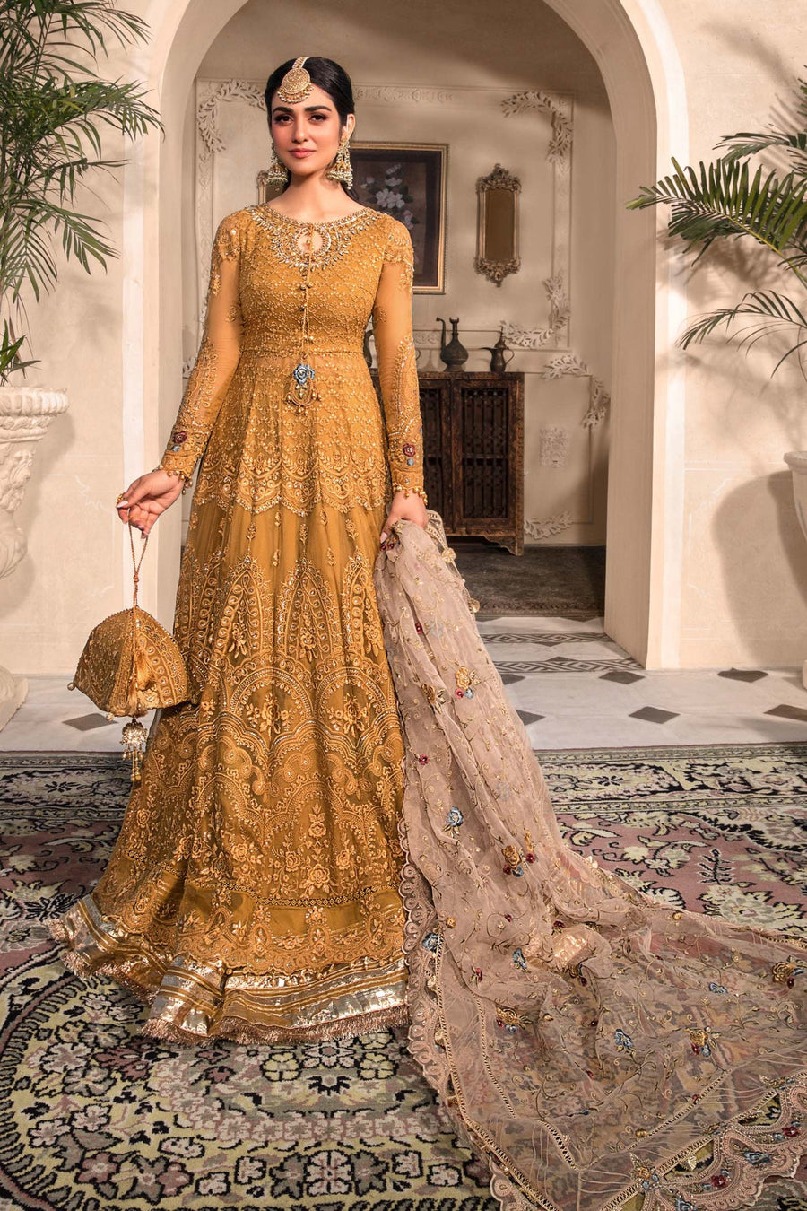 Maria B Heritage Unstitched Mbroidered Luxury Formal Suit BD-2606