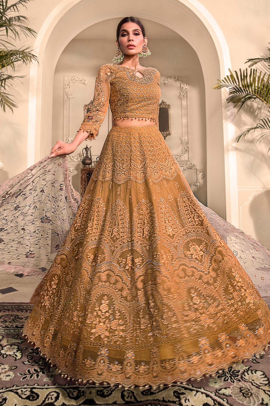 Maria B Heritage Unstitched Mbroidered Luxury Formal Suit BD-2606