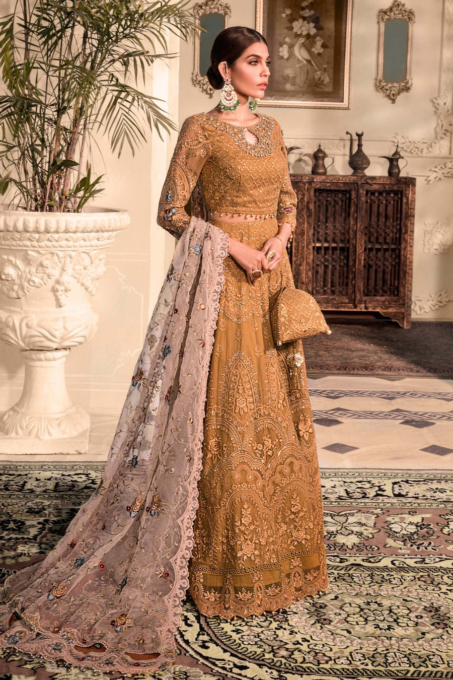 Maria B Heritage Unstitched Mbroidered Luxury Formal Suit BD-2606
