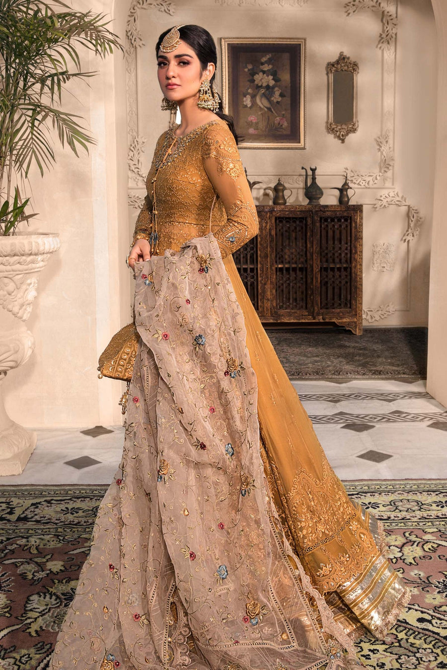 Maria B Heritage Unstitched Mbroidered Luxury Formal Suit BD-2606