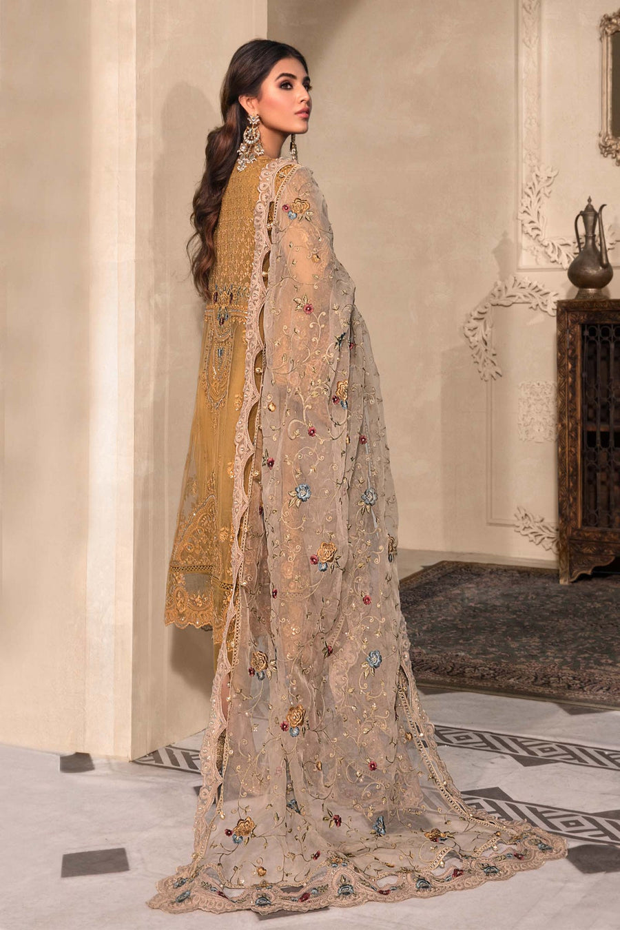 Maria B Heritage Unstitched Mbroidered Luxury Formal Suit BD-2606