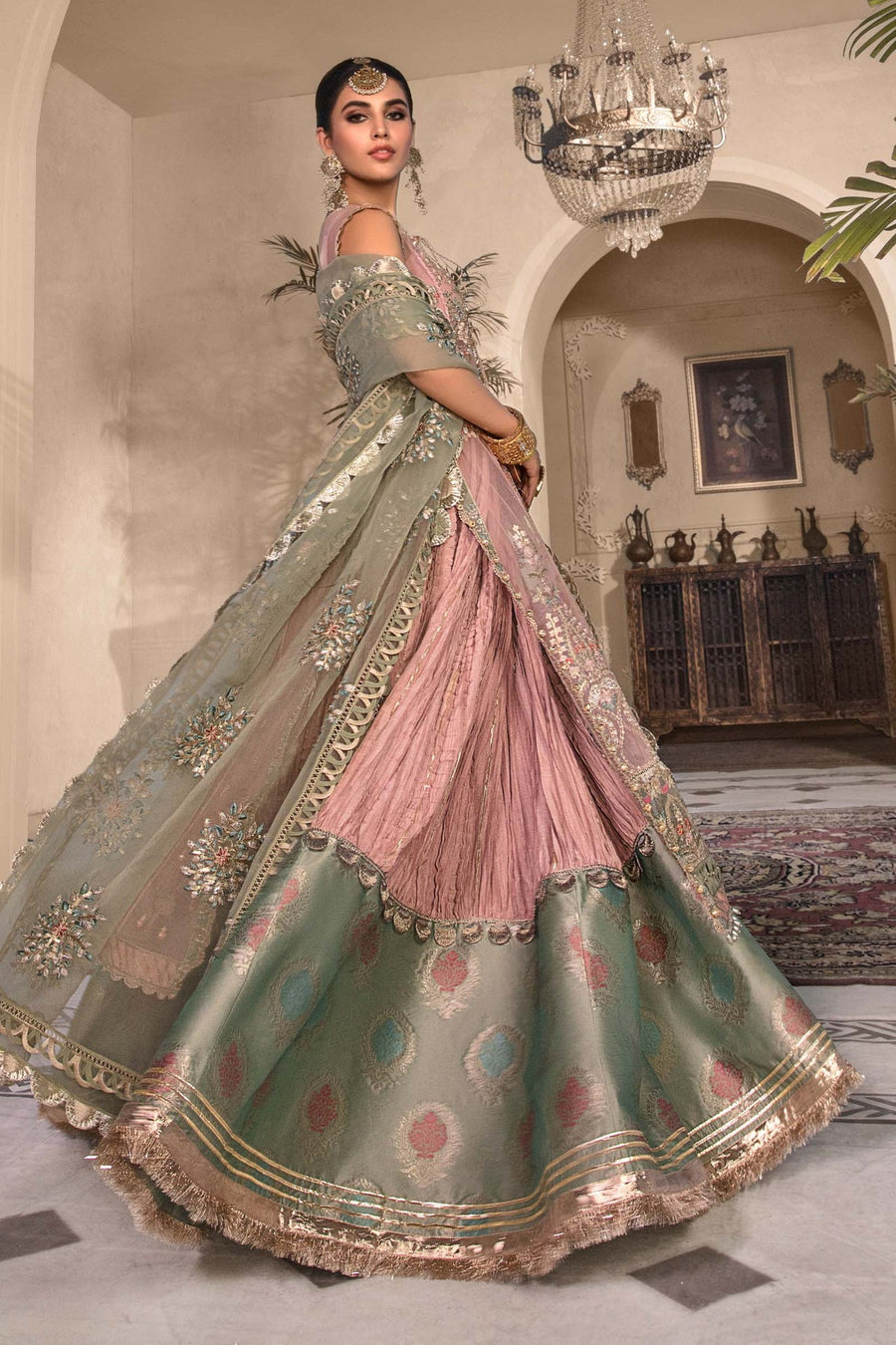 Maria B Heritage Unstitched Mbroidered Luxury Formal Suit BD-2607
