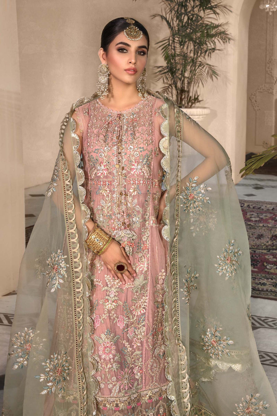 Maria B Heritage Unstitched Mbroidered Luxury Formal Suit BD-2607