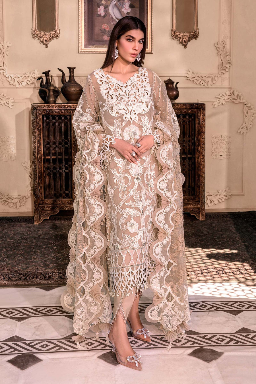 Maria B Heritage Unstitched Mbroidered Luxury Formal Suit BD-2608