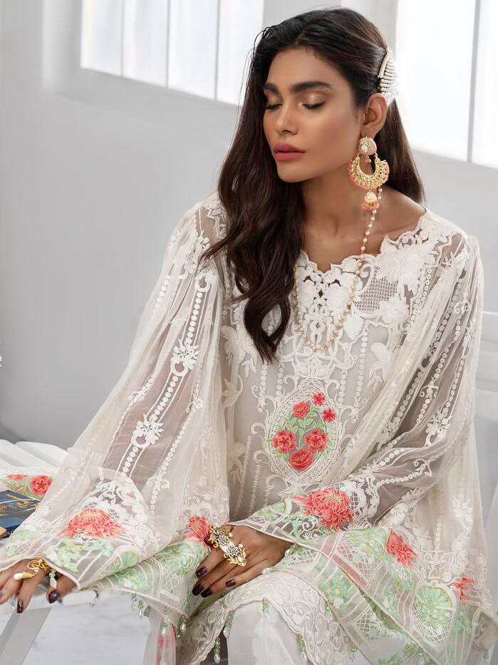 Akbar Aslam Luxury Chiffon Collection 2020 3pc Suit AAW-06 BEGONIA - FaisalFabrics.pk