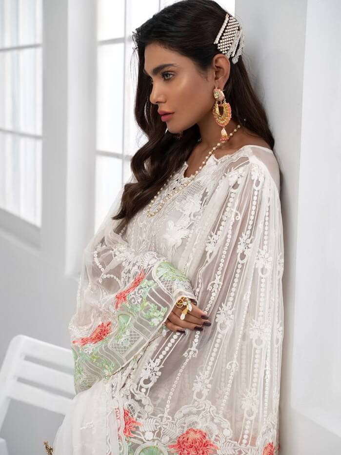 Akbar Aslam Luxury Chiffon Collection 2020 3pc Suit AAW-06 BEGONIA - FaisalFabrics.pk