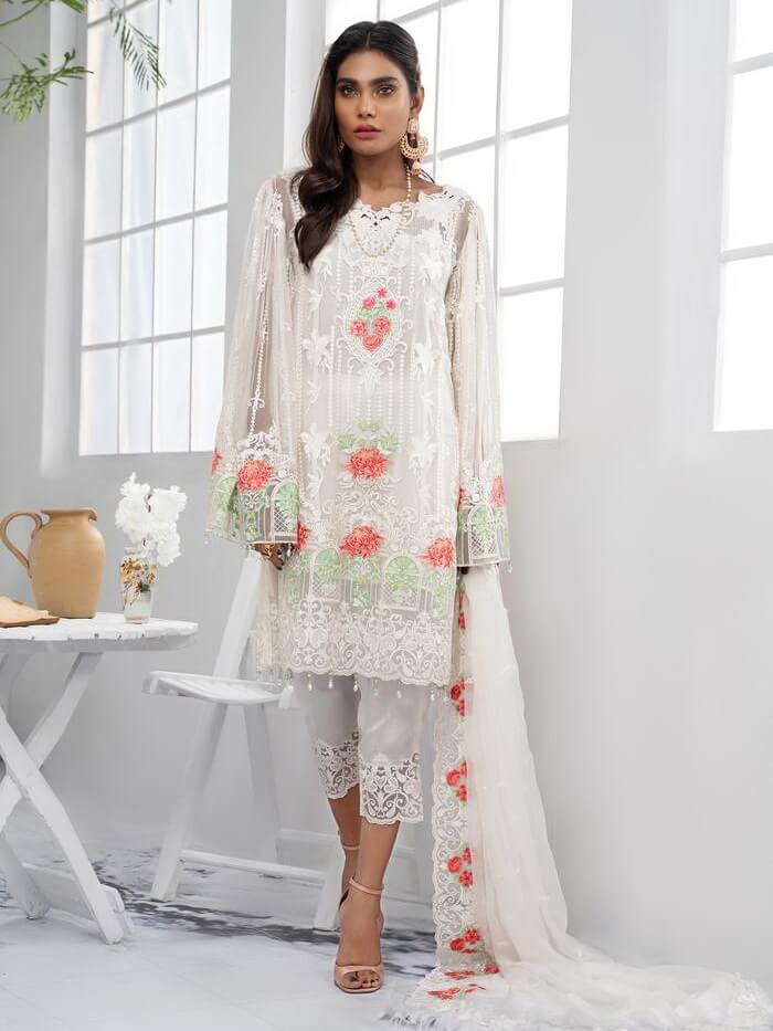 Akbar Aslam Luxury Chiffon Collection 2020 3pc Suit AAW-06 BEGONIA - FaisalFabrics.pk