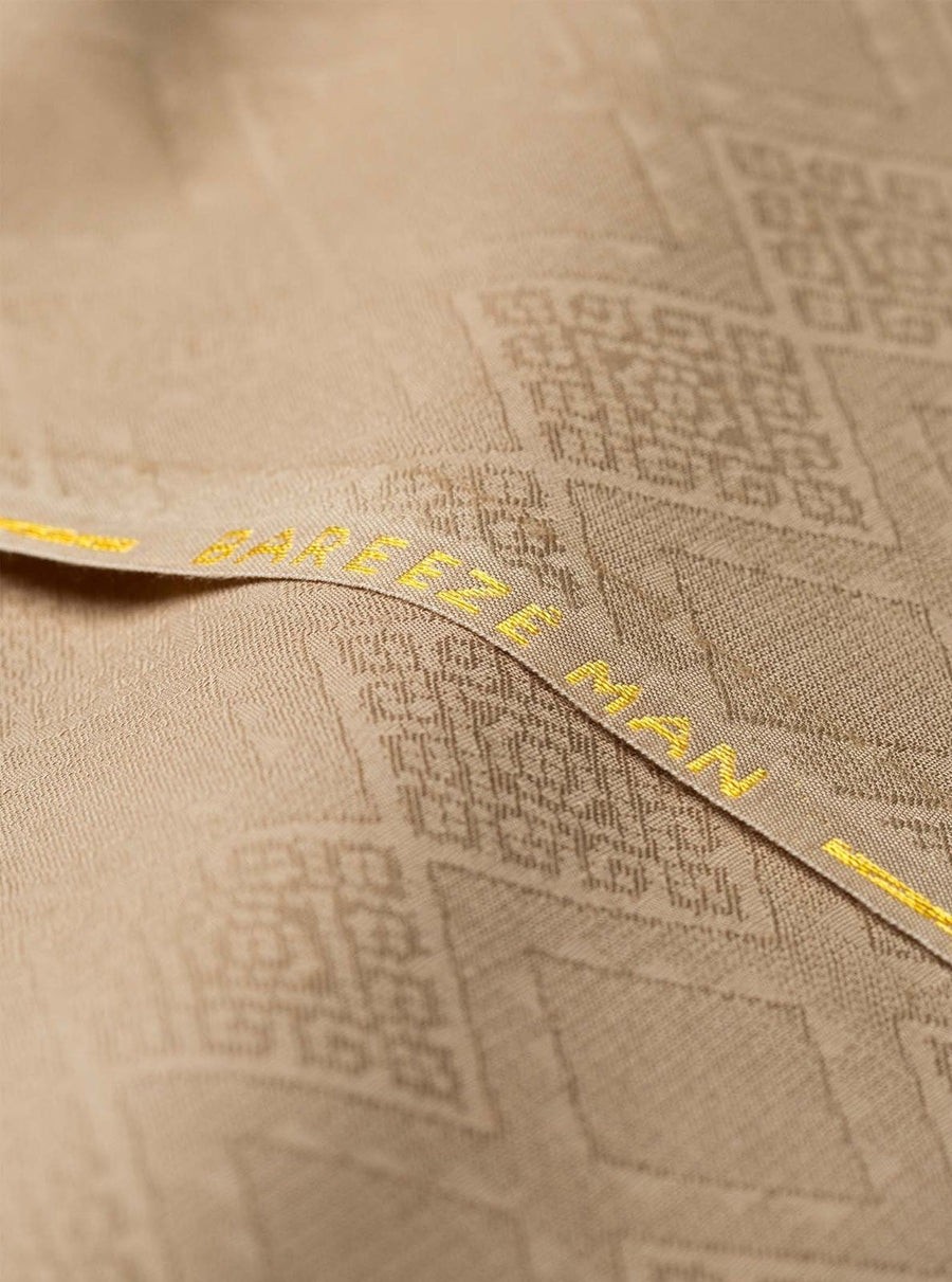Bareeze Man Jacquard Unstitched Fabric for Summer - Beige