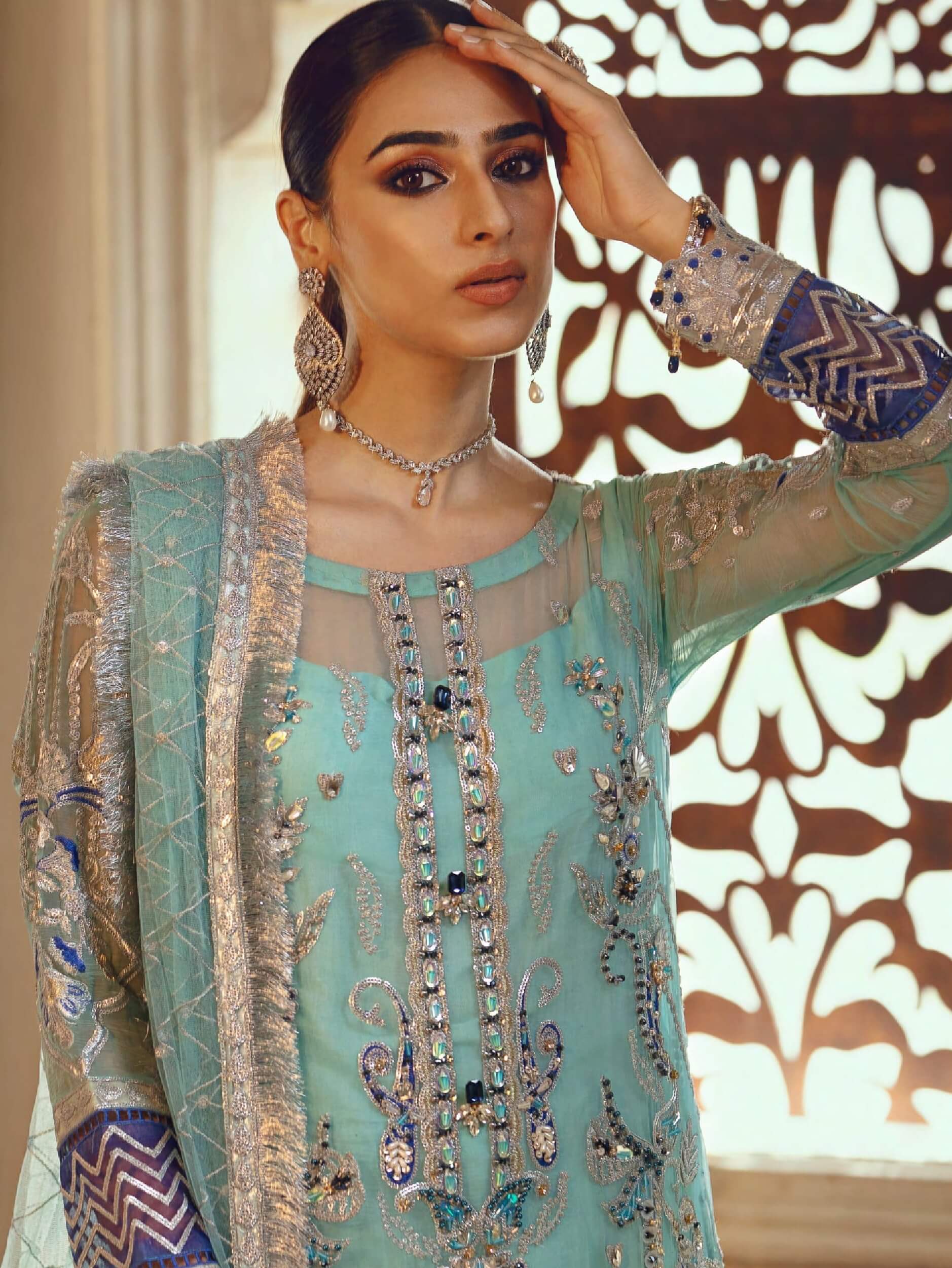 Emaan Adeel Belle Robe Luxury Formal Chiffon Unstitched 3Pc Suit BL-08