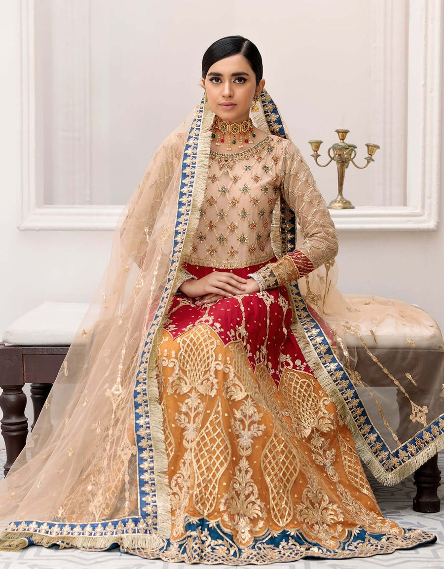 Robe by Emaan Adeel Embroidered Net 3Pc Suit BL-301 - FaisalFabrics.pk