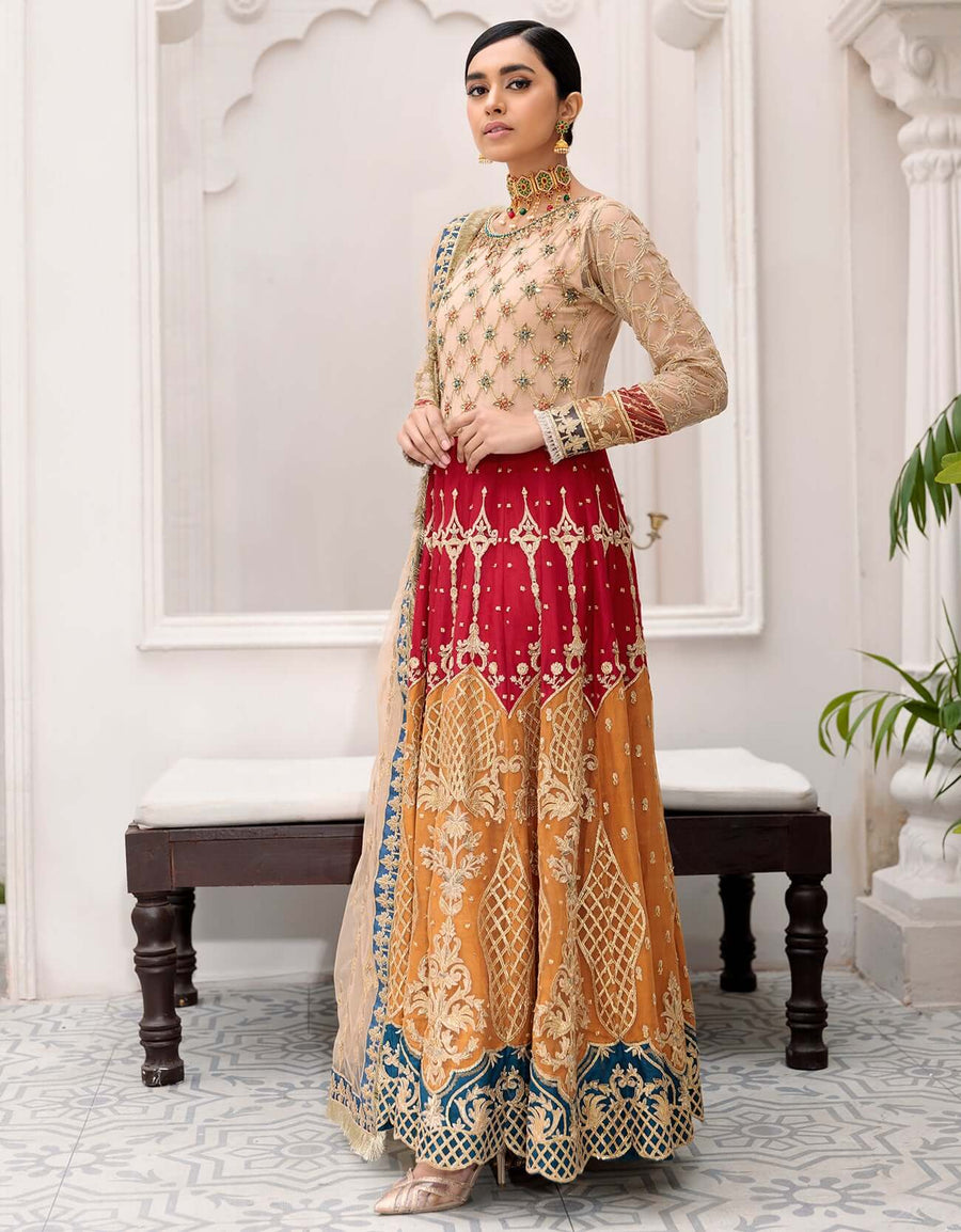 Robe by Emaan Adeel Embroidered Net 3Pc Suit BL-301 - FaisalFabrics.pk