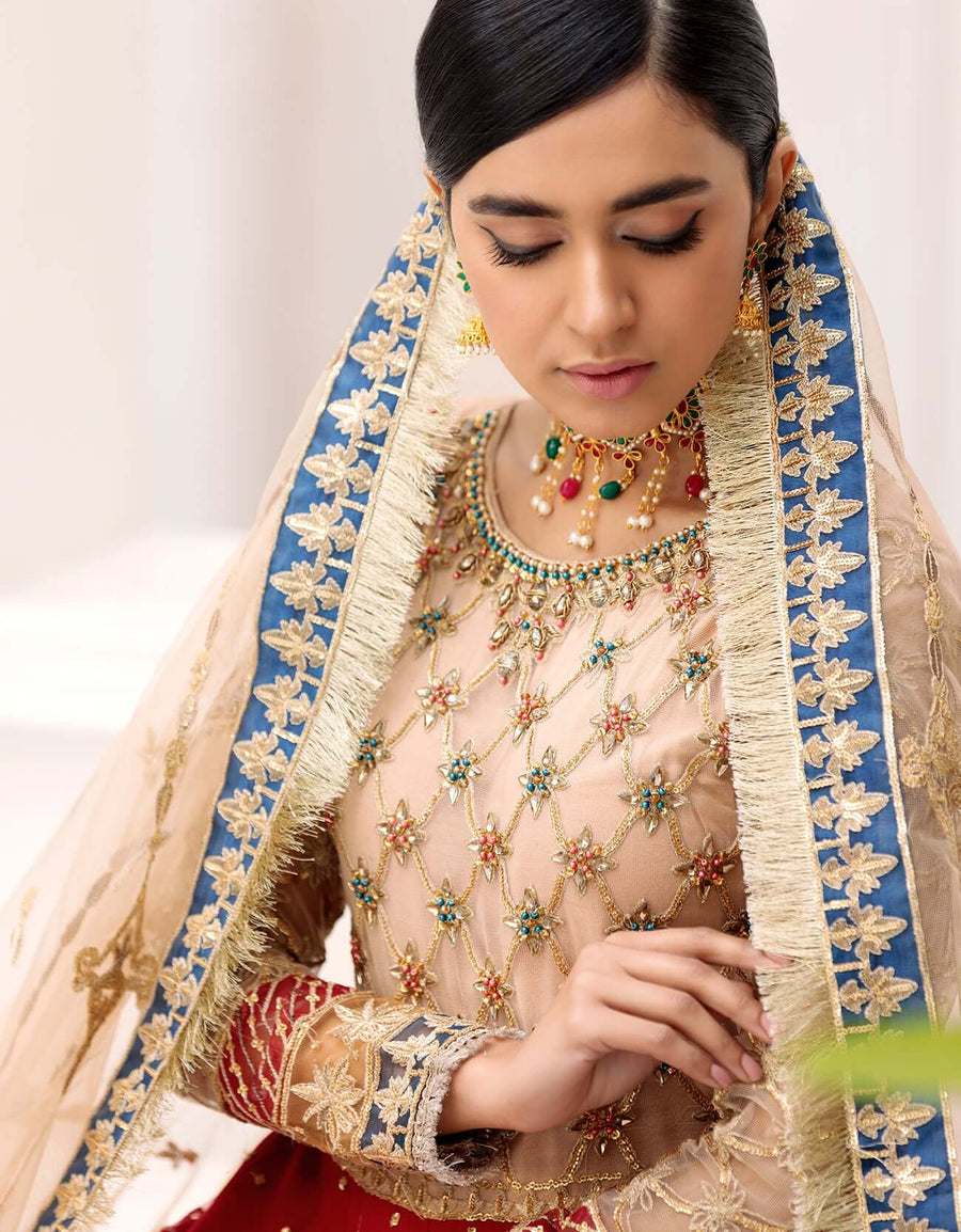 Robe by Emaan Adeel Embroidered Net 3Pc Suit BL-301 - FaisalFabrics.pk