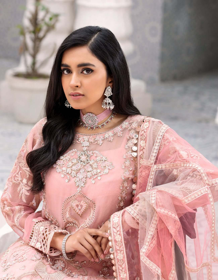 Robe by Emaan Adeel Embroidered Organza 3Pc Suit BL-303 - FaisalFabrics.pk