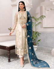 Robe by Emaan Adeel Embroidered Organza 3Pc Suit BL-305 - FaisalFabrics.pk