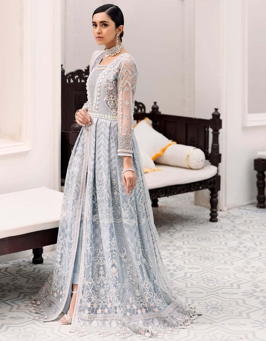 Robe by Emaan Adeel Embroidered Net 3Pc Suit BL-307 - FaisalFabrics.pk