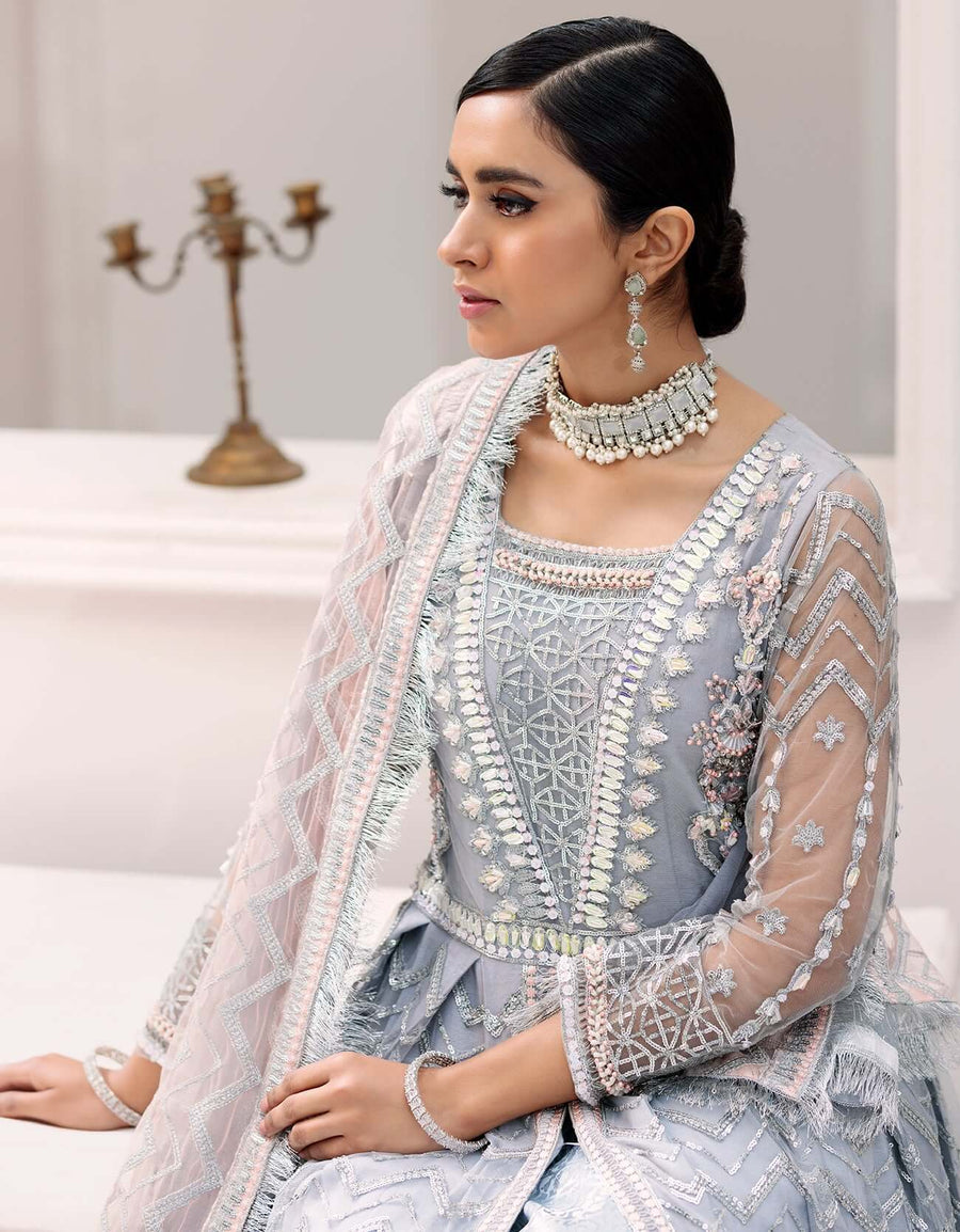 Robe by Emaan Adeel Embroidered Net 3Pc Suit BL-307 - FaisalFabrics.pk