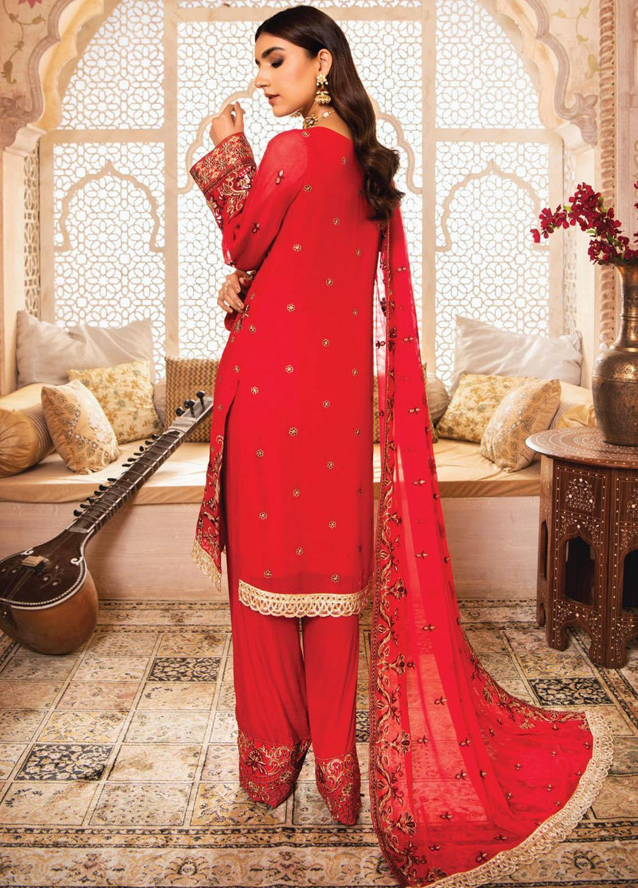 Blanche Fashion Mah e Lukah Unstitched Chiffon 3 Piece Suit BLC-02 - FaisalFabrics.pk