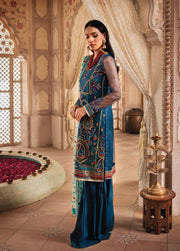 Blanche Fashion Mah e Lukah Unstitched Net 3 Piece Suit BLC-05 - FaisalFabrics.pk