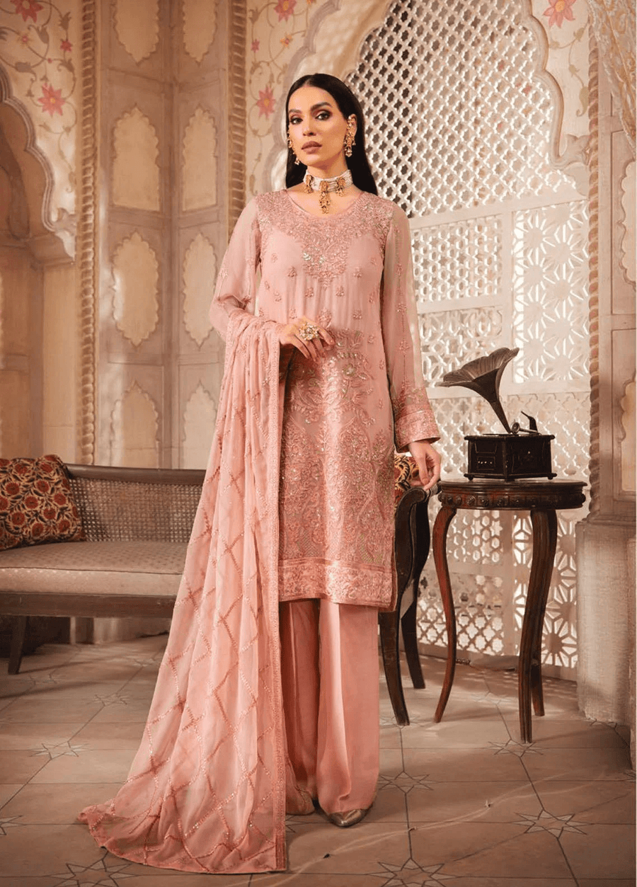 Blanche Fashion Mah e Lukah Unstitched Chiffon 3 Piece Suit BLC-06 - FaisalFabrics.pk