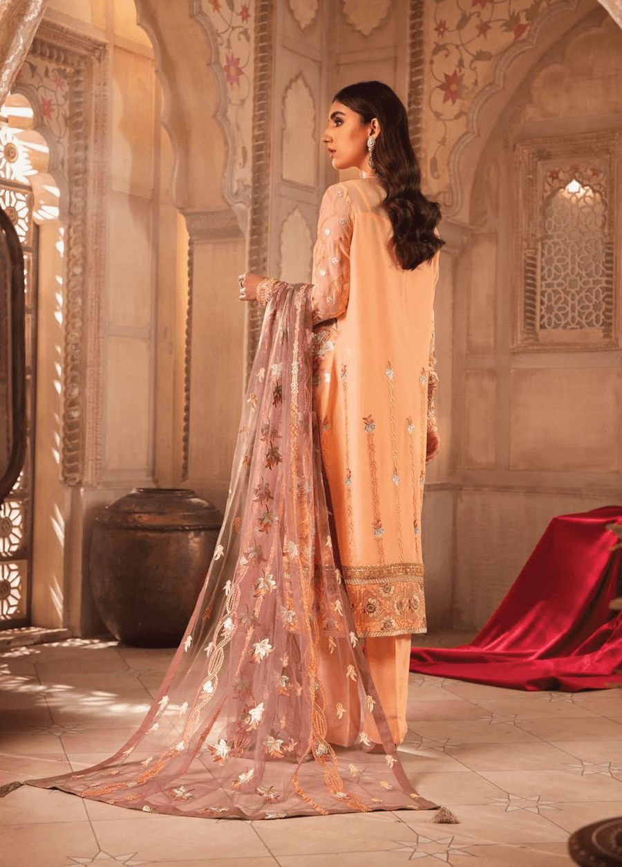 Blanche Fashion Mah e Lukah Unstitched Chiffon 3 Piece Suit BLC-08 - FaisalFabrics.pk