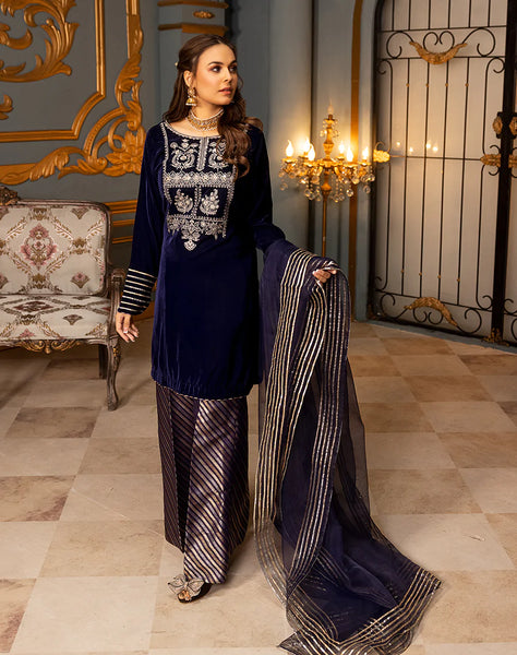 Embroidered Chiffon Suit with Jamawar Trouser UnStitched (Unstitched)  (CHI-360) Online Shopping & Price in Pakistan